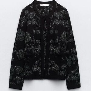 Zara Sequin and Metallic Thread Cardigan